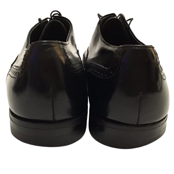 Hanover Leather Mens 9.5 EEE/E Shoes Black Wingtip Brogue Oxford Lace main image 6